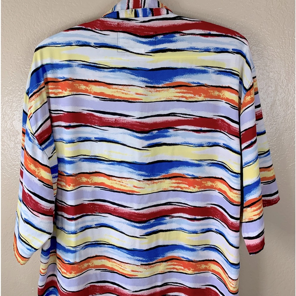 CAFE Styled In Italy Vintage Watercolor Button Down Resortwear Shirt Size S/M - Picture 6 of 11